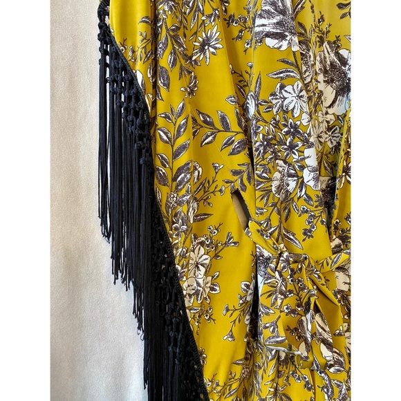 Modcloth Mustard Floral Wrap with Fringe - Picture 7 of 7